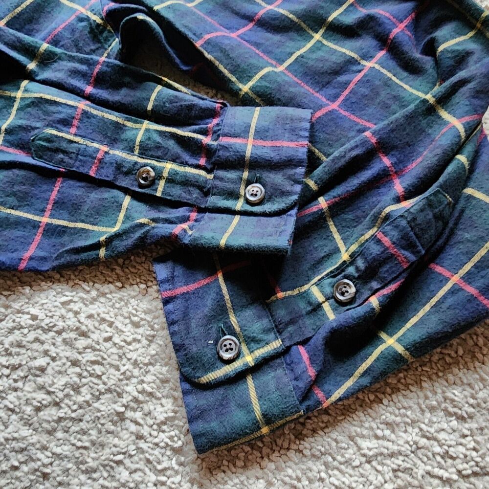 Ralph Lauren Shirt Mens 3XLT Tall Blue Windowpane Plaid Long Sleeve Button - Picture 4 of 11